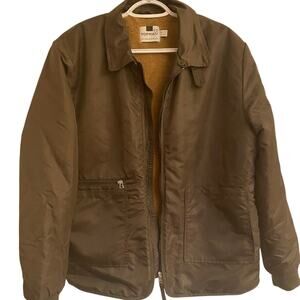 Topman Brown Coat Zip up Front Size M Warm Toasty Cozy